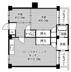 ビレッジハウス古賀5号棟 (301号室)の物件間取画像